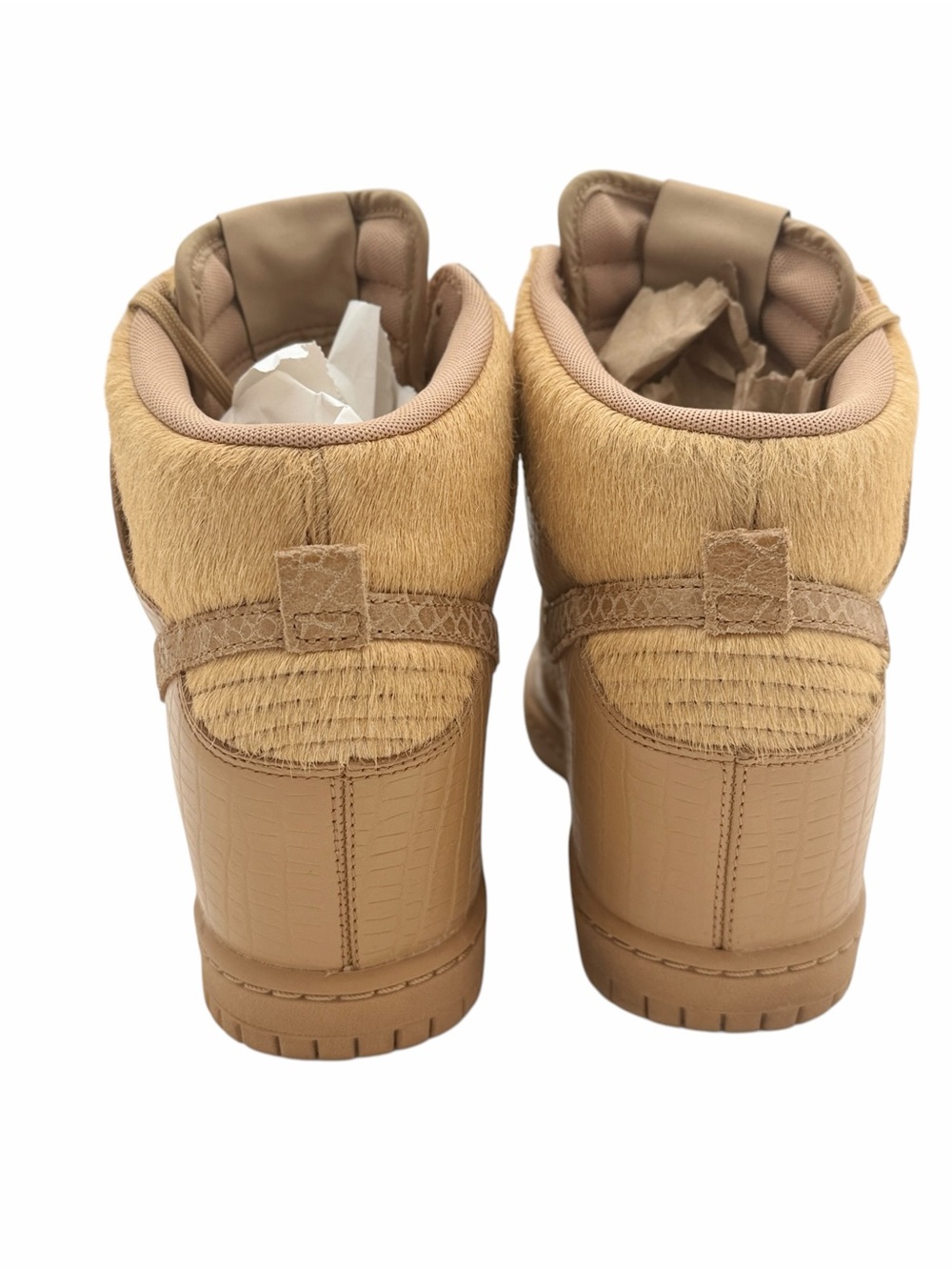 Nike x Undercover Dunk Sky Hi SP Wedge Pony Hair Tan/Brown Women’s US Size 10 - Picture 8 of 16